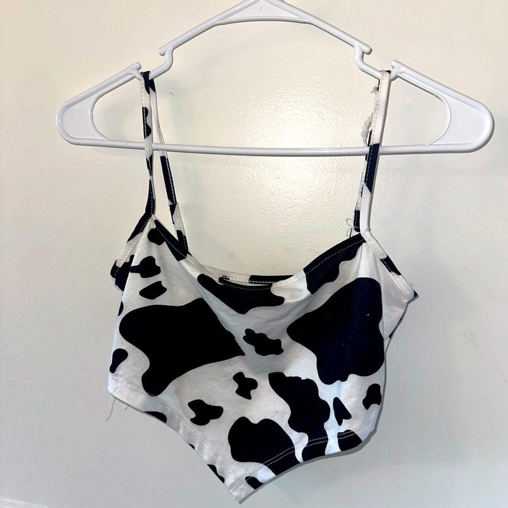 Woman’s handkerchief cowhide corp top size small